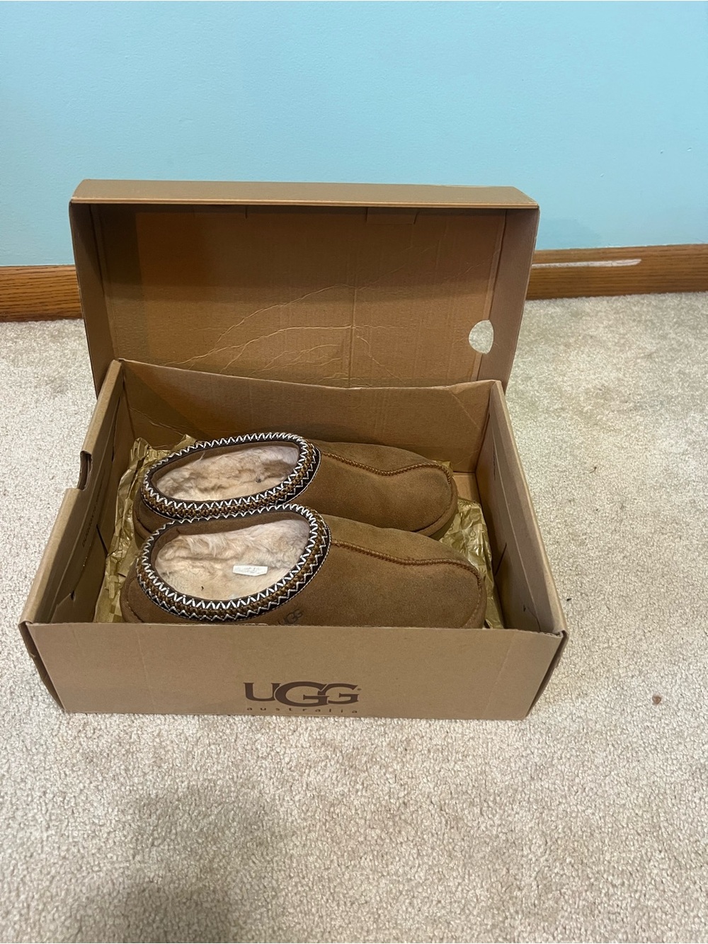 UGG Chestnut Brown Slip-On Shearling Mules - Picture 4 of 9
